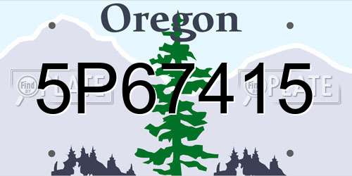 5P67415 Oregon License Plate