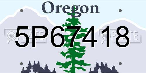 5P67418 Oregon License Plate
