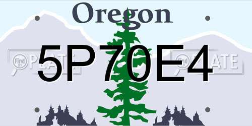 5P70E4 Oregon License Plate