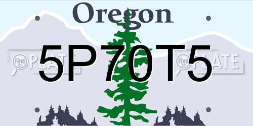 5P70T5 Oregon License Plate