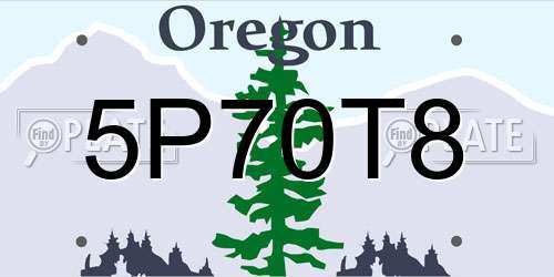 5P70T8 Oregon License Plate