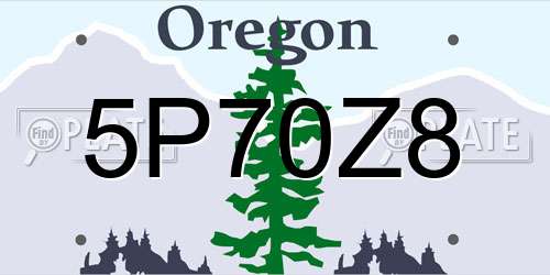 5P70Z8 Oregon License Plate