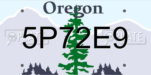 5P72E9 Oregon License Plate