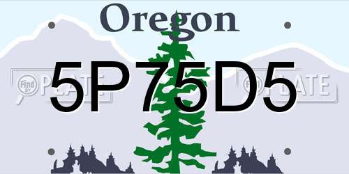 5P75D5 Oregon License Plate