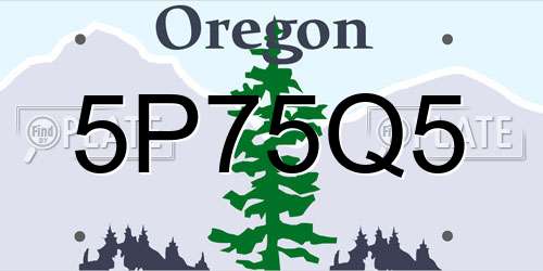 5P75Q5 Oregon License Plate