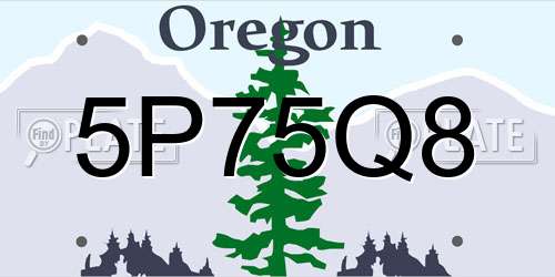 5P75Q8 Oregon License Plate