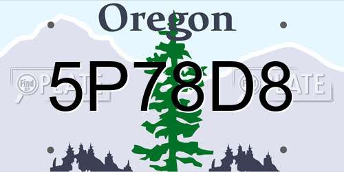 5P78D8 Oregon License Plate