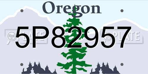 5P82957 Oregon License Plate