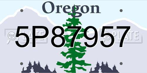 5P87957 Oregon License Plate
