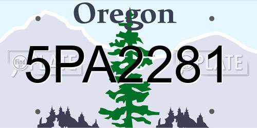 5PA2281 Oregon License Plate
