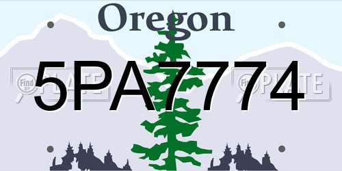 5PA7774 Oregon License Plate