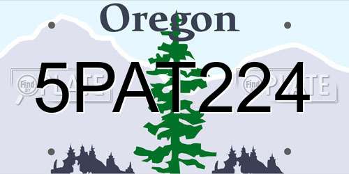 5PAT224 Oregon License Plate