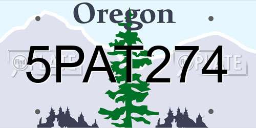 5PAT274 Oregon License Plate