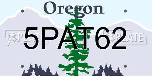 5PAT62 Oregon License Plate
