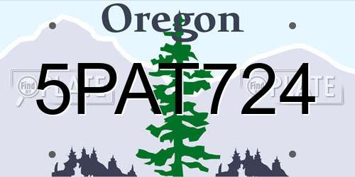 5PAT724 Oregon License Plate