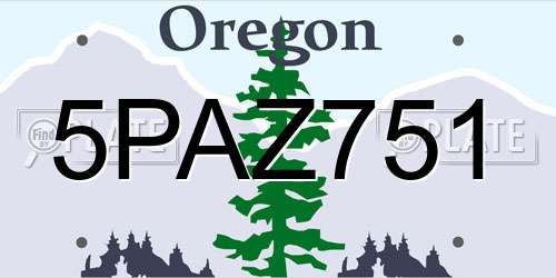 5PAZ751 Oregon License Plate