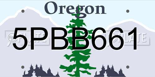 5PBB661 Oregon License Plate