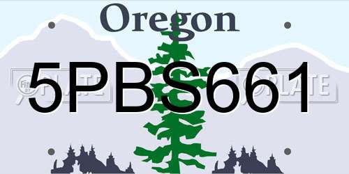 5PBS661 Oregon License Plate