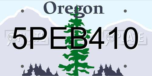 5PEB410 Oregon License Plate