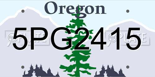 5PG2415 Oregon License Plate