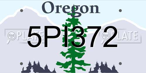 5PI372 Oregon License Plate