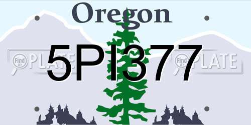 5PI377 Oregon License Plate