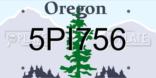 5PI756 Oregon License Plate