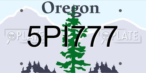 5PI777 Oregon License Plate