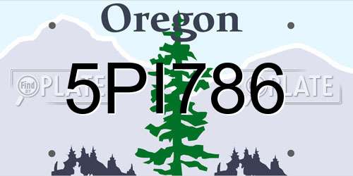 5PI786 Oregon License Plate