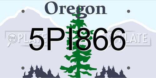 5PI866 Oregon License Plate