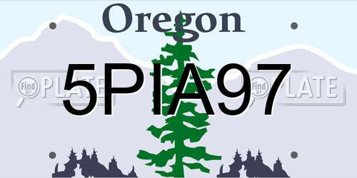 5PIA97 Oregon License Plate