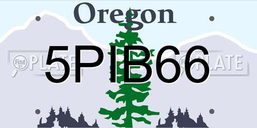 5PIB66 Oregon License Plate