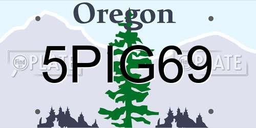 5PIG69 Oregon License Plate