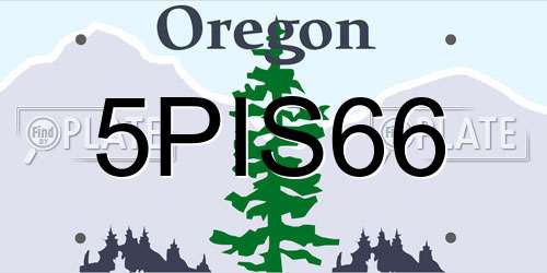 5PIS66 Oregon License Plate