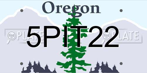5PIT22 Oregon License Plate