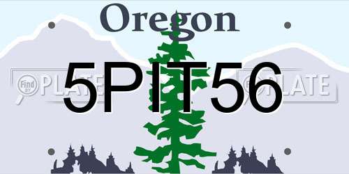 5PIT56 Oregon License Plate