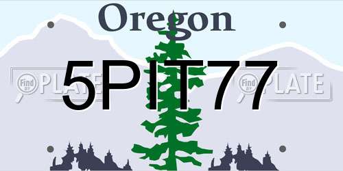 5PIT77 Oregon License Plate