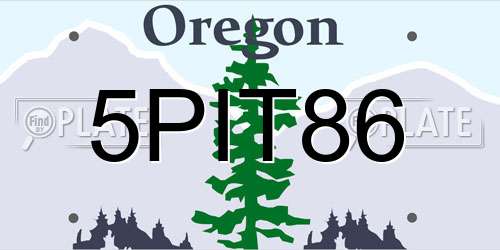5PIT86 Oregon License Plate