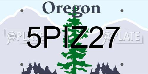 5PIZ27 Oregon License Plate