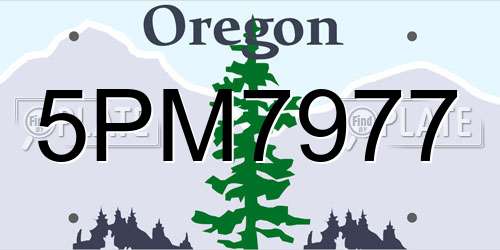 5PM7977 Oregon License Plate