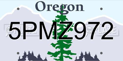 5PMZ972 Oregon License Plate