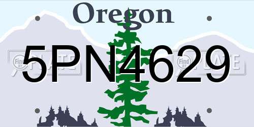 5PN4629 Oregon License Plate