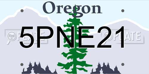 5PNE21 Oregon License Plate