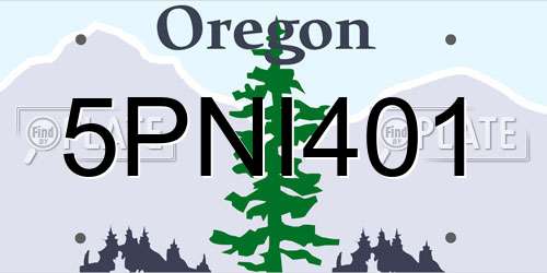 5PNI401 Oregon License Plate