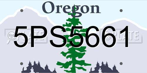 5PS5661 Oregon License Plate