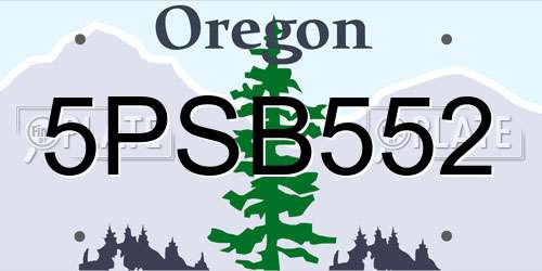 5PSB552 Oregon License Plate