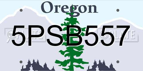 5PSB557 Oregon License Plate