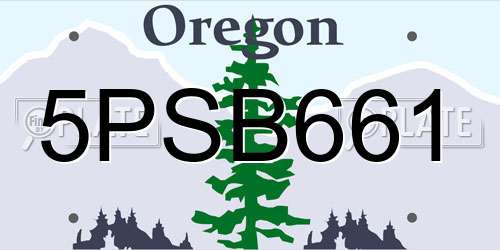 5PSB661 Oregon License Plate