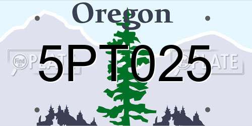 5PT025 Oregon License Plate