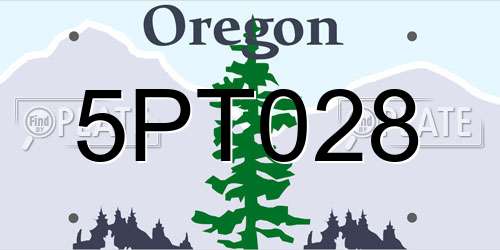 5PT028 Oregon License Plate